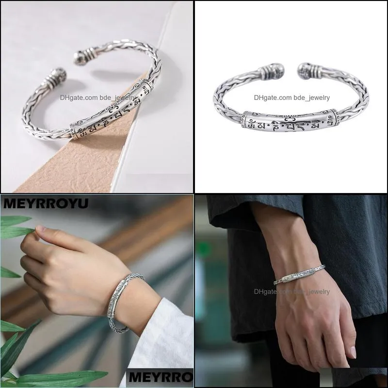 bangle silver color couple twist scripture stitching high quality hiphop personalized jewelry fashion hand gift 2022banglebangle
