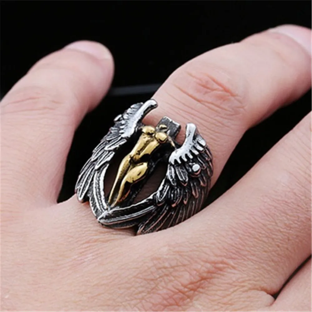 fdlk vintage skull gothic men ring retro hip hop punk male rings for women party steampunk rings jewelry wholesale