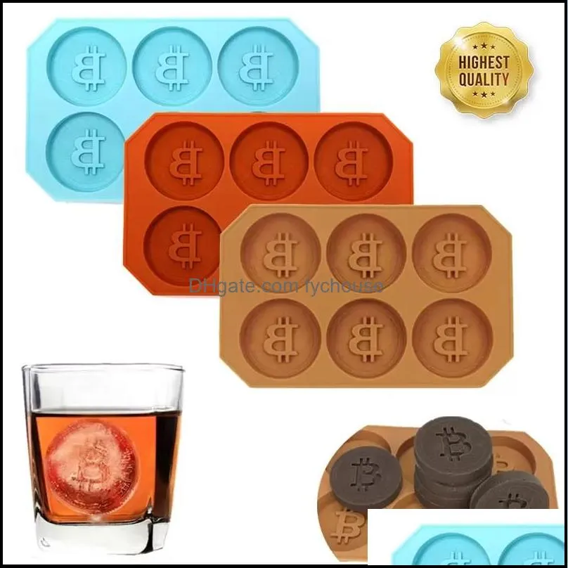 ice cream tools 6 chocolate silicone bitcoin mold ice cube fondant patisserie candy mold cake mode decoration clouds baking accessories wholesale