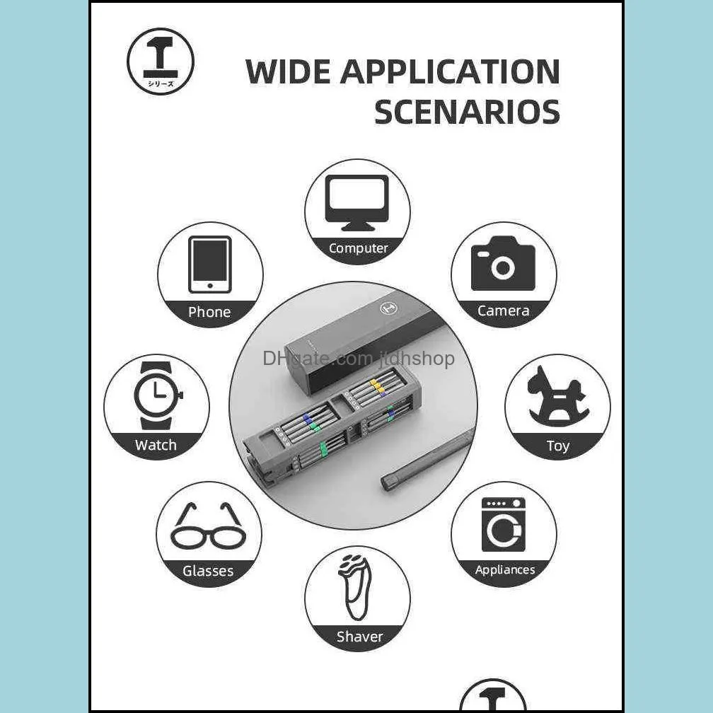 screwdriver kit 30 40 44 precision magnetic bits dismountable screw driver set mini tool case for smart home pc phone repair 211110