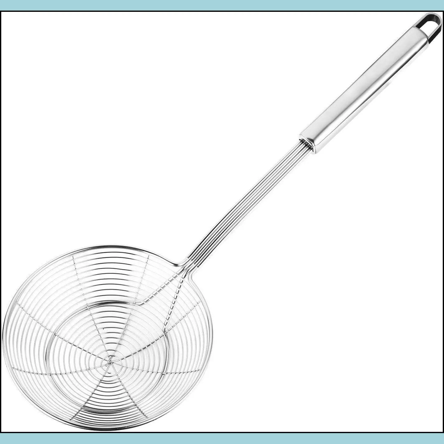  solid stainless steel spider strainer skimmer ladle for cooking and frying kitchen utensils wire pasta strainer spoon