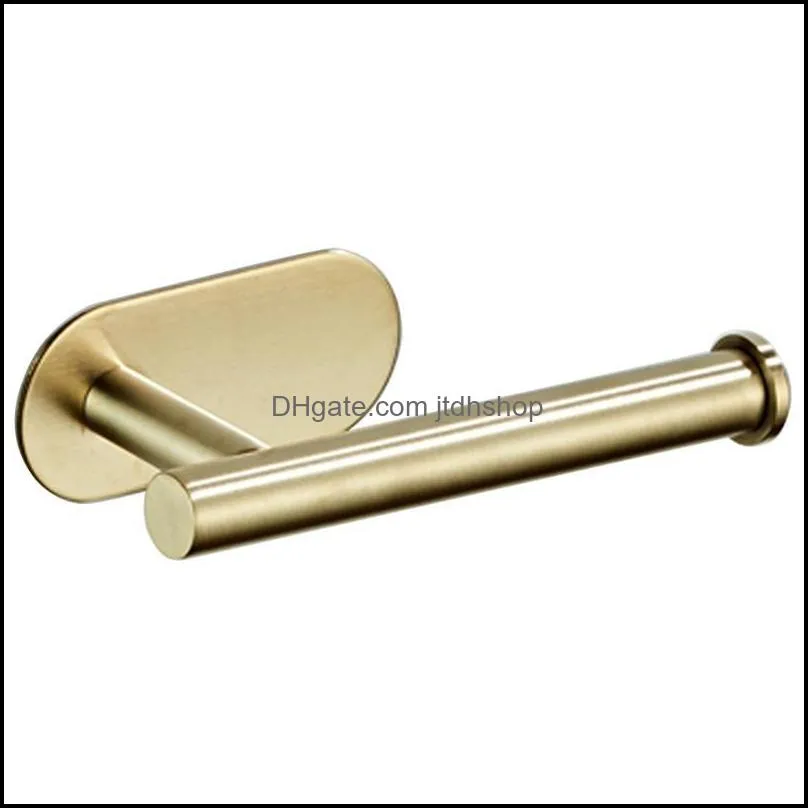 towel racks x7ab wall mounted golden bath hardware set nail drilling hook hanger ring toilet paper rack dustproof