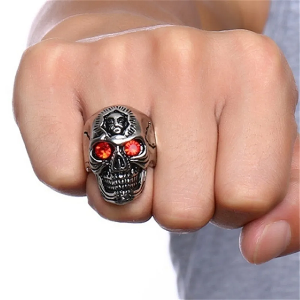 fdlk vintage skull gothic men ring retro hip hop punk male rings for women party steampunk rings jewelry wholesale