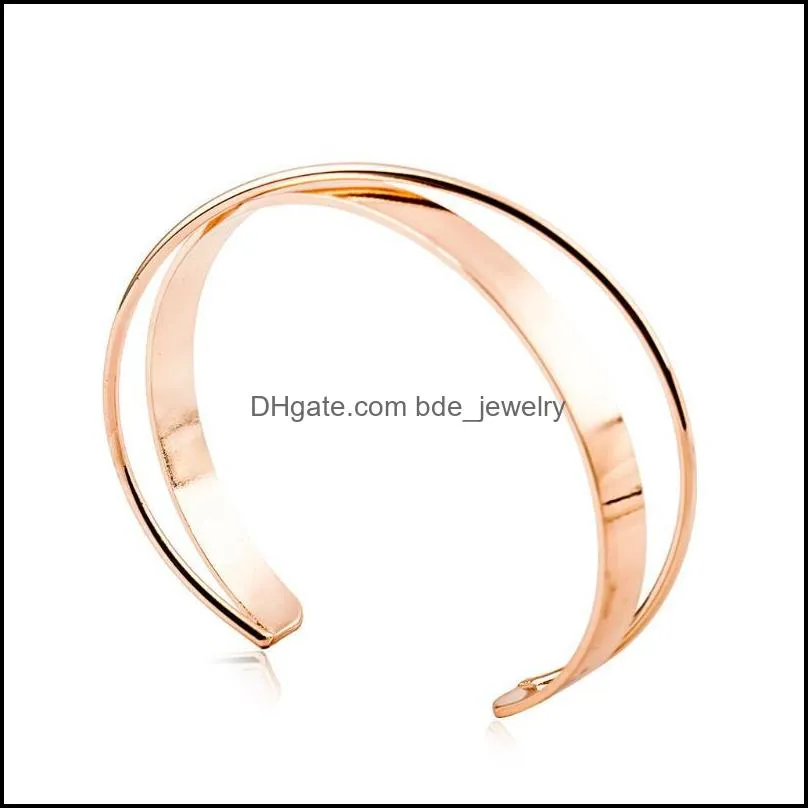 bangle double layer bracelet bangles silver plated bracelets korean fashion glossy for women jewelry cf1bangle