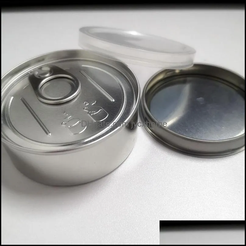 66mmx27mm 60ml packing bags pressitin cans 73mmx23mm cali pressitins tuna tin candry herbtin clear peel off lid black cover smell