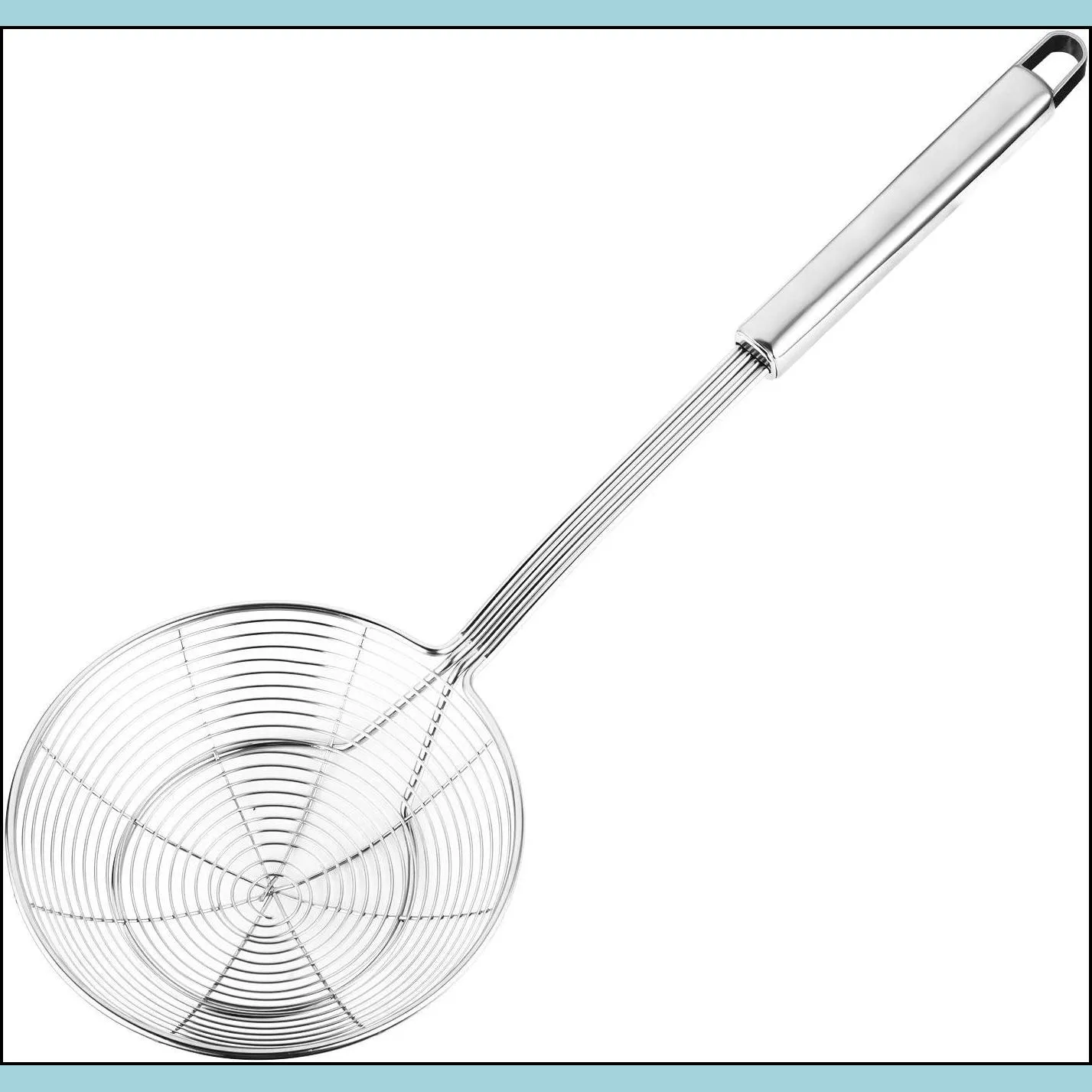  solid stainless steel spider strainer skimmer ladle for cooking and frying kitchen utensils wire pasta strainer spoon