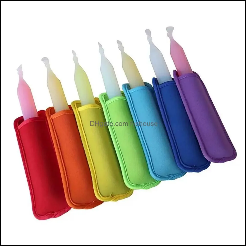dhs 100000pcs drinkware handle popsicle sleeve ice sticks cover household sundries children anticold bag lolly zer holder