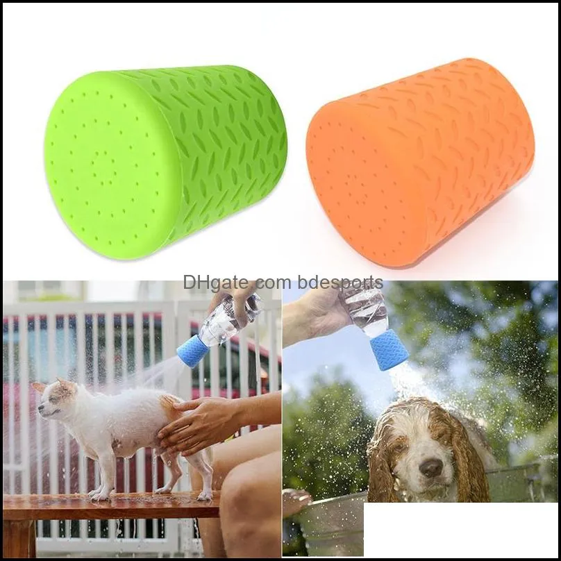 portable dog grooming cleaning shower head for most plastic water or soda bottles silicone outdoor dogs wash cleaning tool pet