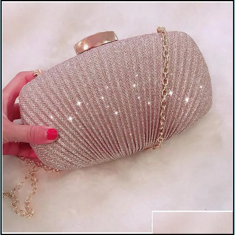 golden evening clutch bag women bags wedding shiny handbags bridal metal bow clutch bags chain shoulder bag