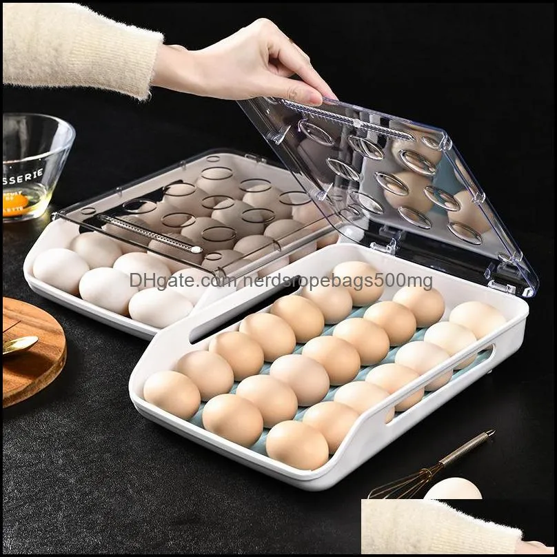 egg holder for refrigerator can storage 21 eggs plastic container tray fridge organizer tools for household hotel