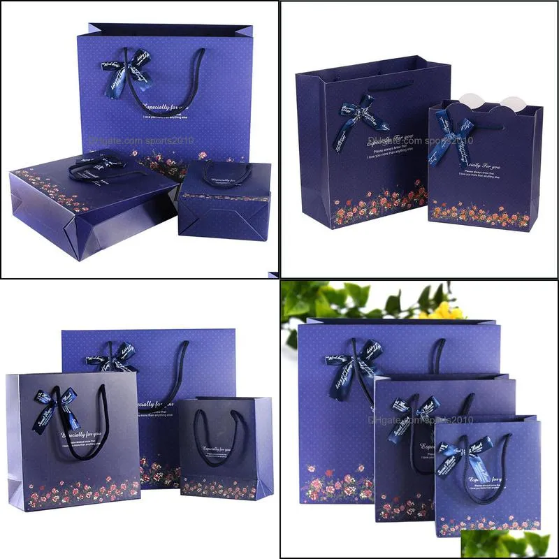 ins gift package bag wedding birthday gift especially for you letters printed blue bag cloth shopping paper bag