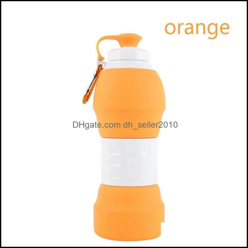 silicone water bottle 580ml collapsible sports drink camping travel bottle gym hiking cycling folding water bottle