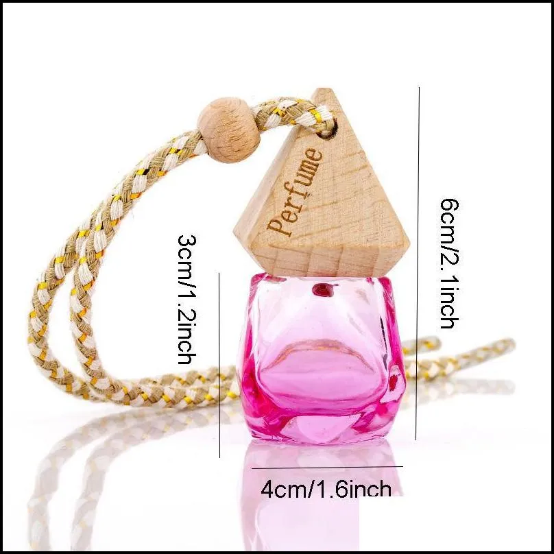 car perfume bottle pendant essential oil diffuser 9 colors bag clothes ornaments air freshener pendants empty glass bottles perfume bh1908