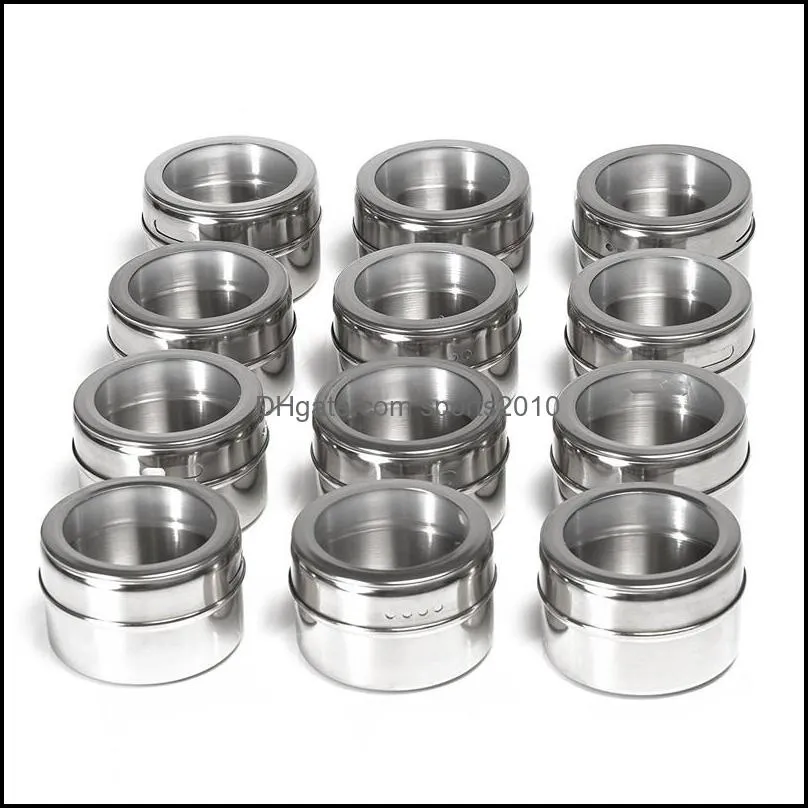 magnetic spice jar stainless steel spice tins spice storage container pepper seasoning sprays tools outdoor portable bbq seasoning jar