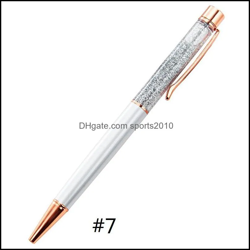 student ballpoint flow oil crystal gold ballpoint pen creative student 1 0mm black ink glitter writing pens