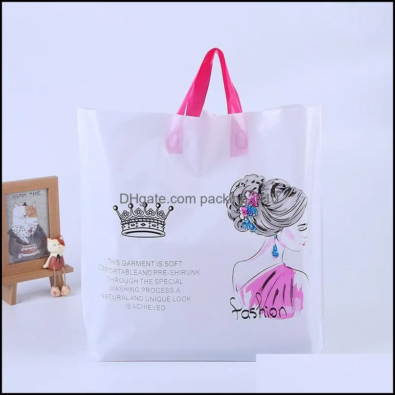 plastic shopping bags with handle 33x25x6cm garment/clothes storage bag party supplies bag wedding gift package bags