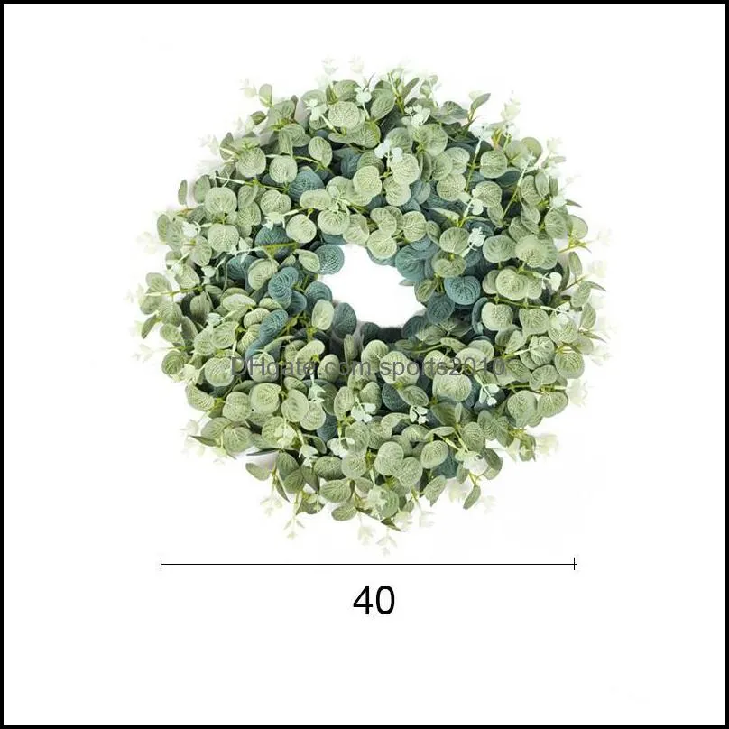 eucalyptus wreath fern leaf creeper ginkgo leaf wreath round green plant rattan garland home office wall decoration