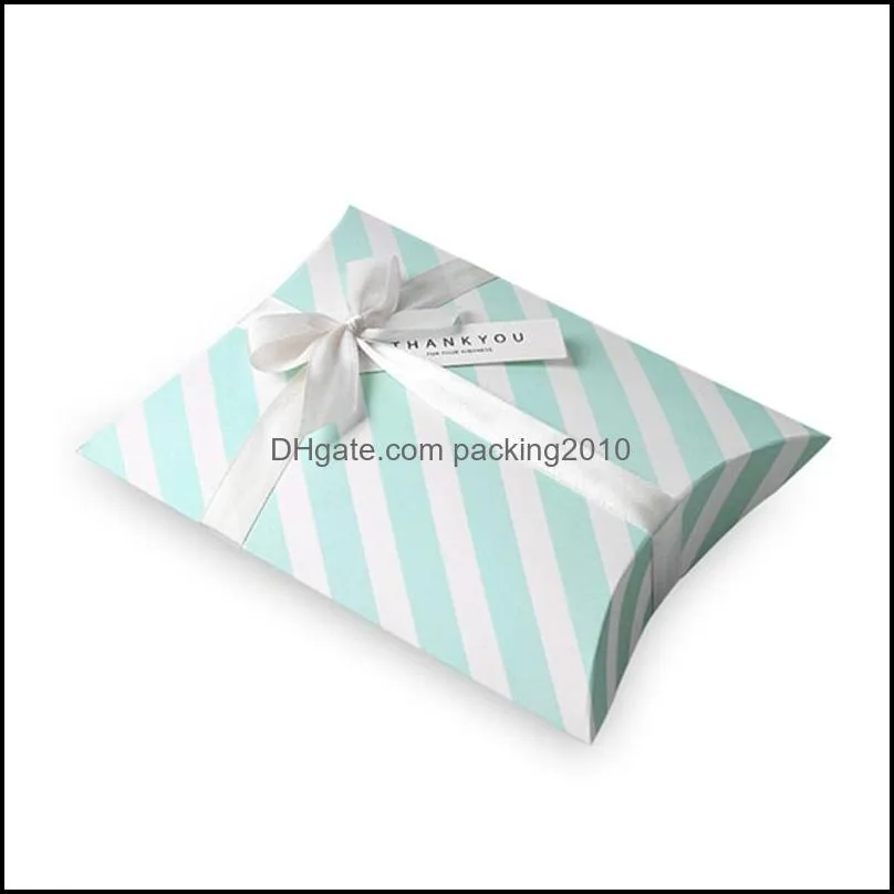 pillow candy box kraft paper christmas gift packaging boxes wedding favors birthday party decorations