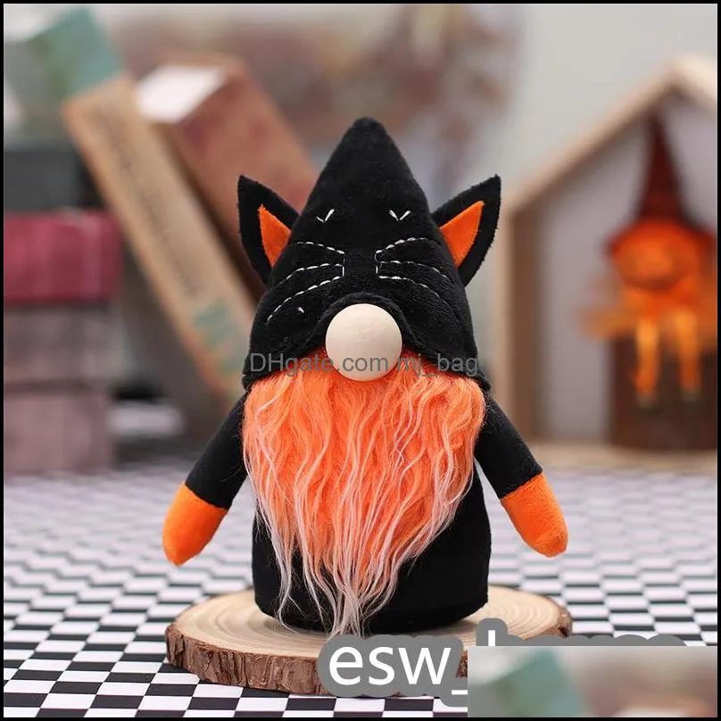 party favors halloween gnome fall decorations handmade faceless plush witch gnomes with spider bat ornaments