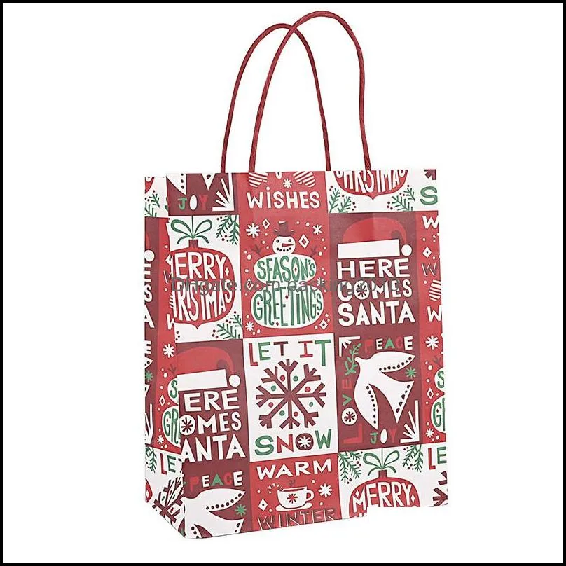 christmas paper gift bags red christmas kraft bag christmas party new year holiday decorations paper gift wrapping bags