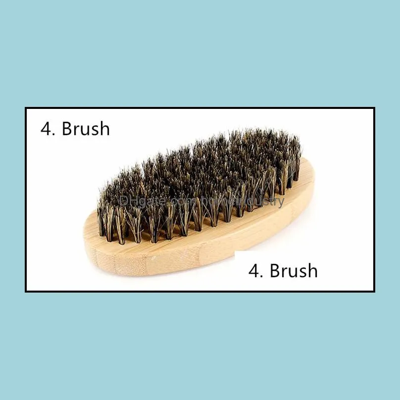 men moustache cream beard oil kit 5pcs/set with moustache comb brush storage bag styling beard set