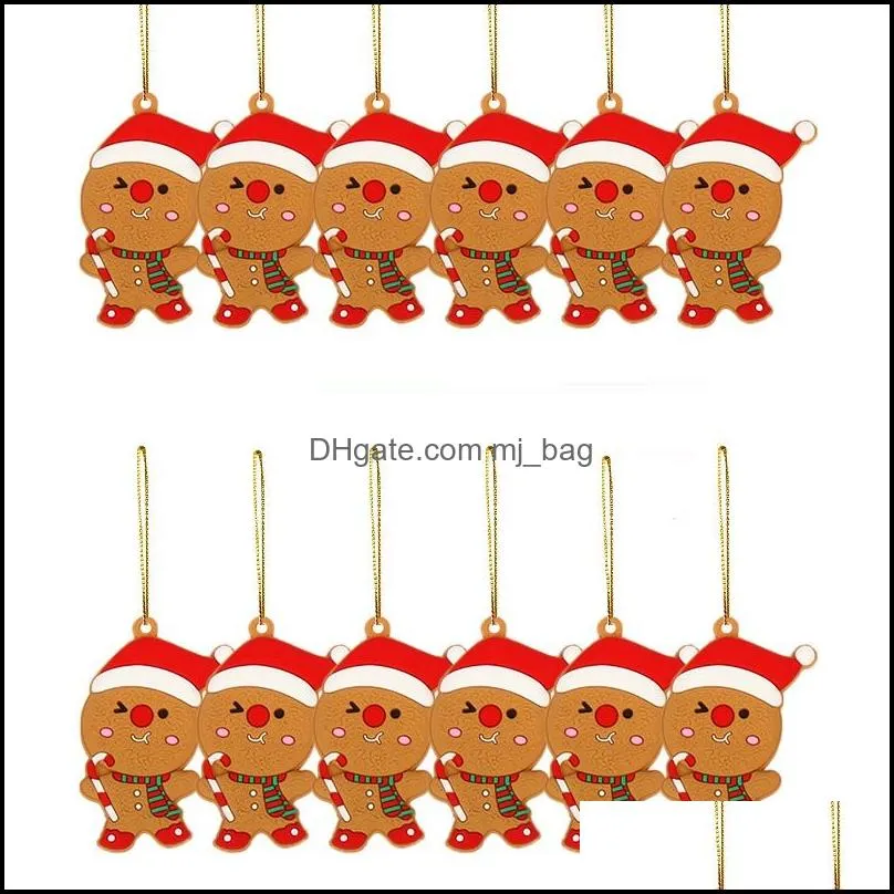 12pcs gingerbread man christmas tree ornaments hanging pendant xmas cute funny kid gift navidad home new year decor
