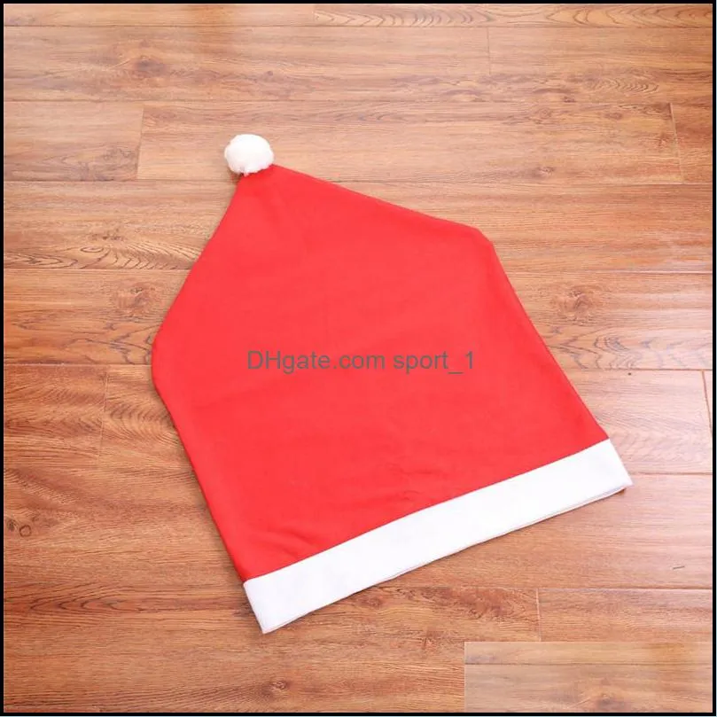 christmas nonwoven chair cover xmas santa claus hat chair covering home el table decorations christmas party ornaments