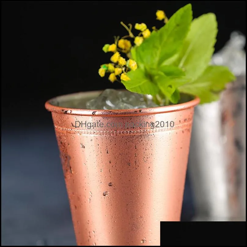 mint julep cup metal cocktail mug drum copper plated beer cup stainless steelcopper plated cocktail cup