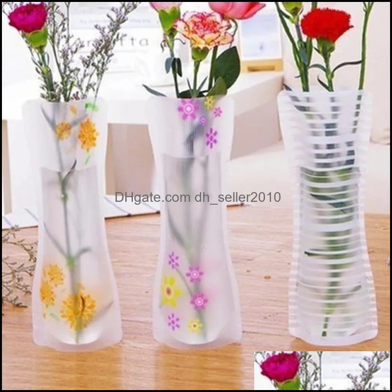 clear pvc plastic vase water bag ecofriendly foldable flower vase 1500pcs/lot reusable wedding party vase home decoration