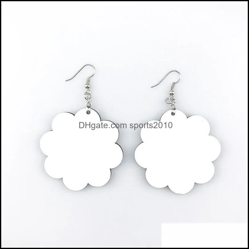 sublimation blank earrings thermal transfer printing diy star heart flower leaf shaped diy earring gift party favors