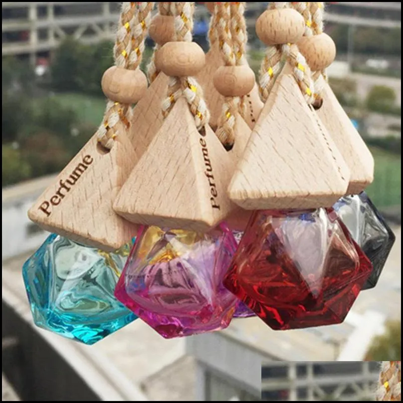 car perfume bottle pendant essential oil diffuser 9 colors bag clothes ornaments air freshener pendants empty glass bottles perfume bh1908