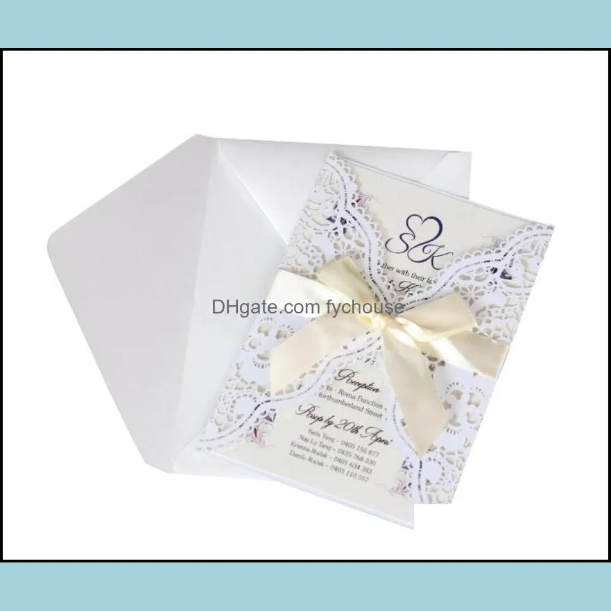 gold silver glitter laser cut pocket invitation for wedding bridal shower engagement wedding accessory blank inner customized birthday