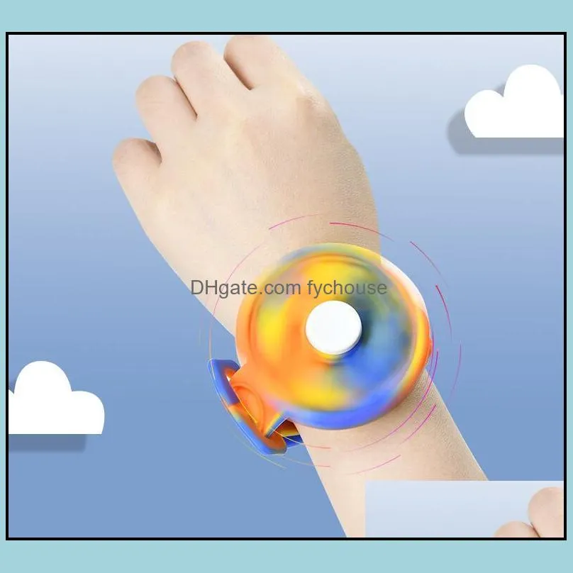 child gift sensory decompression toy rotating bracelets fidget toys pack for kids favor mini simple dimple digit push bubble popping silicone wristband boy and