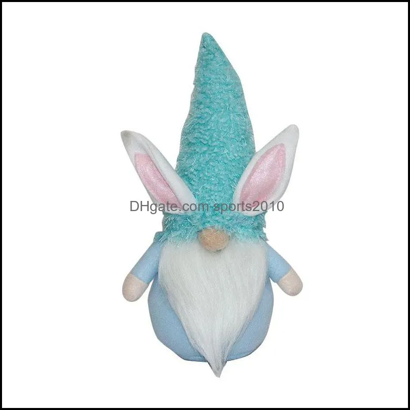 easter bunny gnome blue pink rose red swedish tomte rabbit plush toys faceless bunny dwarf doll easter kids gift