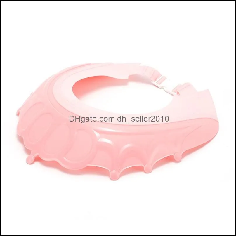 adjustable baby shower shampoo cap crown shape wash hair shield hat for baby ear protection bath supply