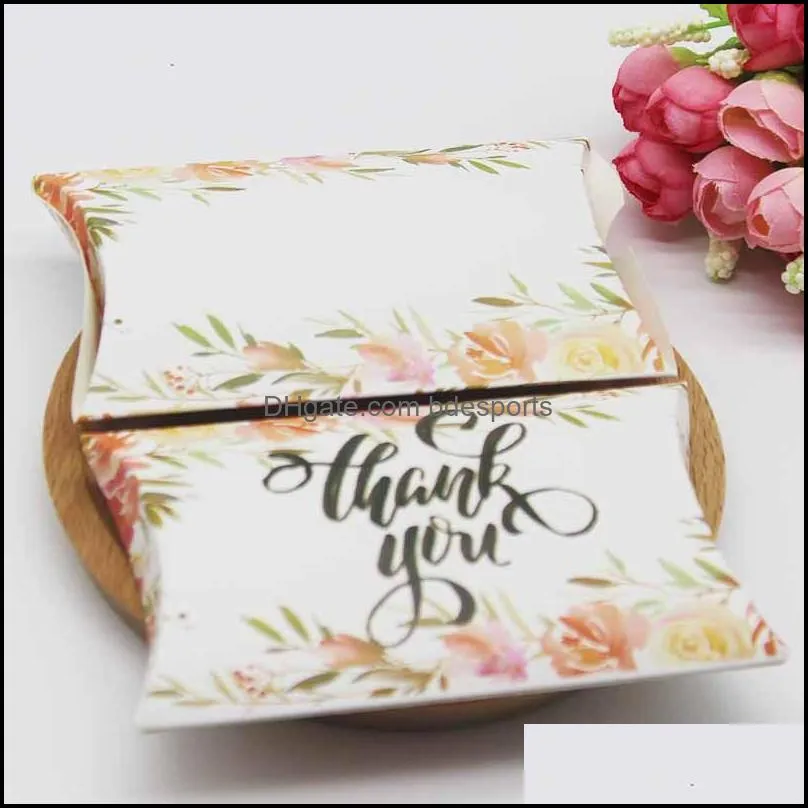 kraft paper pillow gift box 12 5x8x2cm diy thank you handmade colorful wedding favors packing boxes