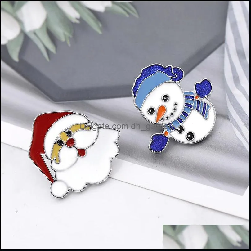 snow man cute small funny enamel brooches pins for women girl men christmas gift demin shirt decor brooch pin metal kawaii badge