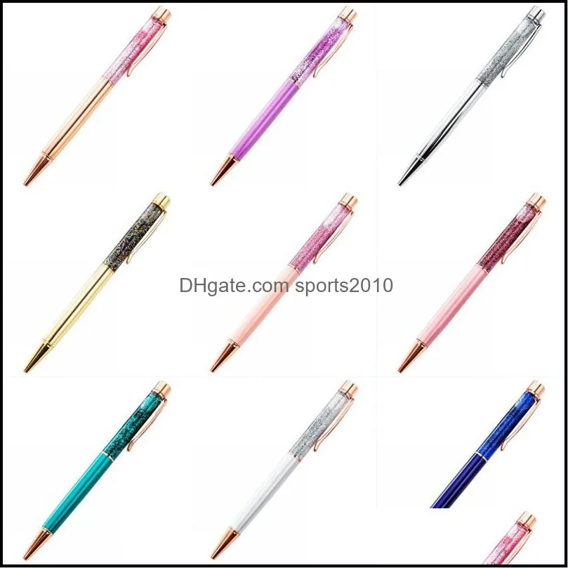 student ballpoint flow oil crystal gold ballpoint pen creative student 1 0mm black ink glitter writing pens