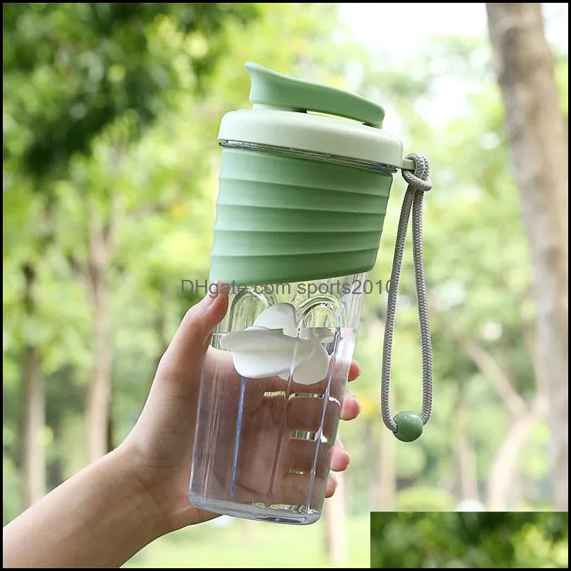 700ml plastic milkshake protein powder shaking bottles outdoor sports fitness water cup with stirrer ball and rope