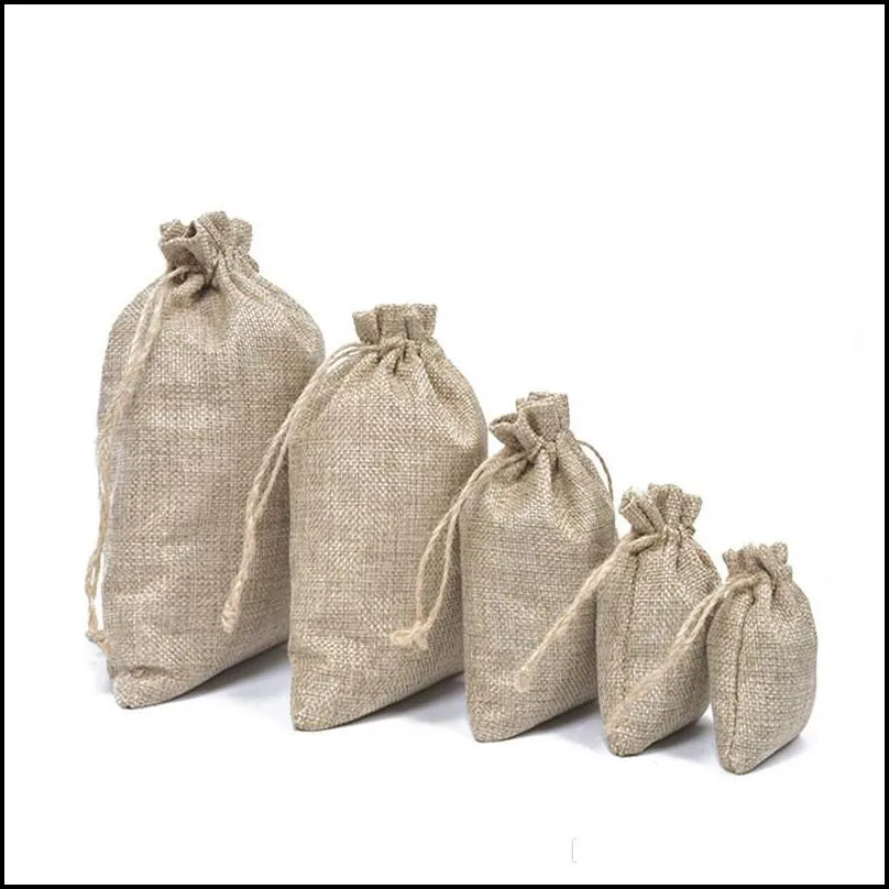 natural jute drawstring bags stylish hessian burlap wedding favor holders for coffee bean candy gift bag pouch