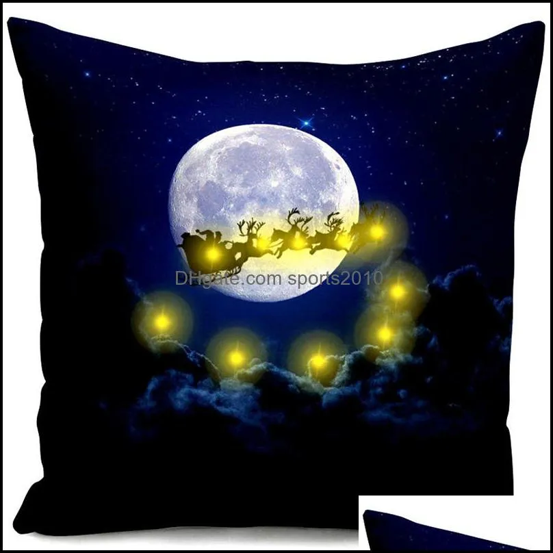 led pillow case happy halloween christmas lighted sofa throw pillow case 45x45cm home christmas motif pillowcase