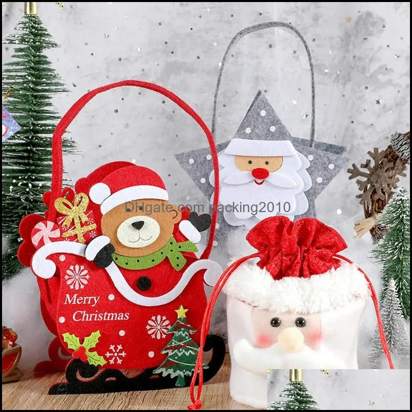 christmas non woven candy bag santa sack presents bag holders christmas tree party gifts candy bags