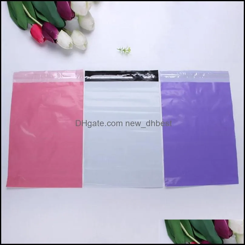 100pcs/lot plastic mailer 17x30cm pink purple white envelopes bags selfseal adhesive parcel shipping package bag