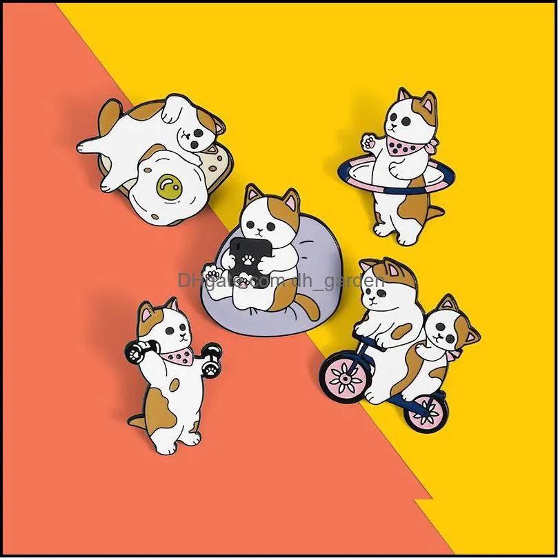 bike cat kawaii enamel brooches pin for women fashion dress coat shirt demin metal brooch pins badges promotion gift 2021 new design