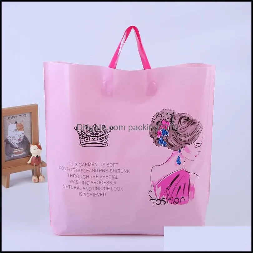 plastic shopping bags with handle 33x25x6cm garment/clothes storage bag party supplies bag wedding gift package bags