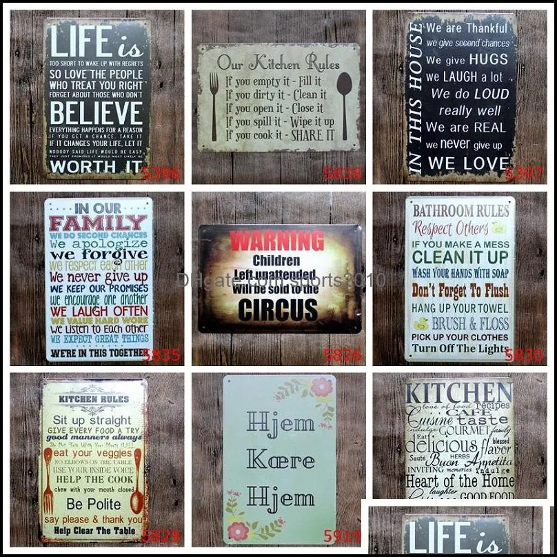 english poetry vintage plate classical vintage tins posters family love 20x30cm iron paintings tin sign for bedroom bookshop
