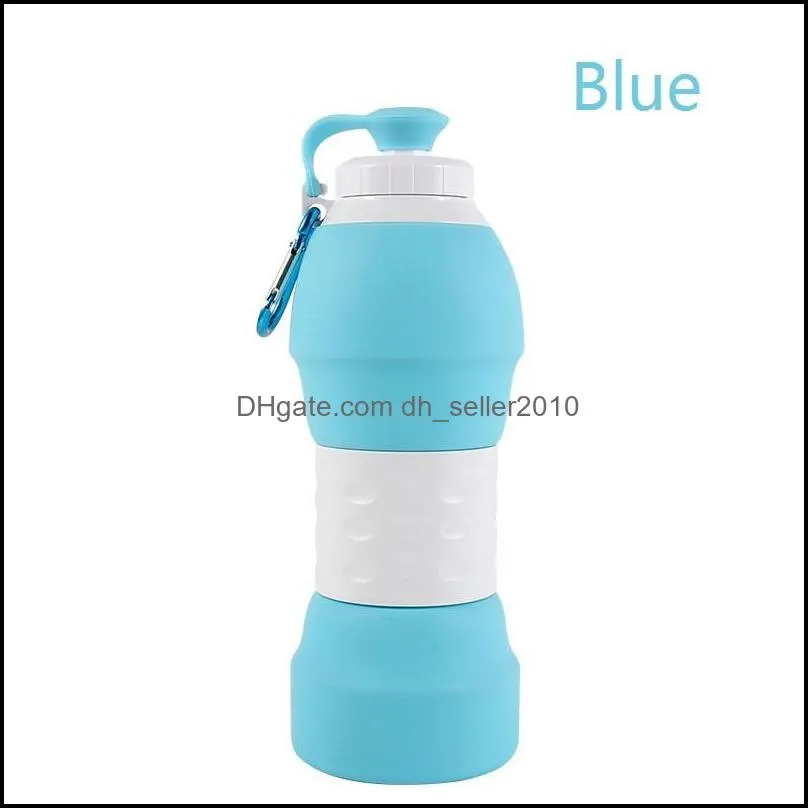 silicone water bottle 580ml collapsible sports drink camping travel bottle gym hiking cycling folding water bottle