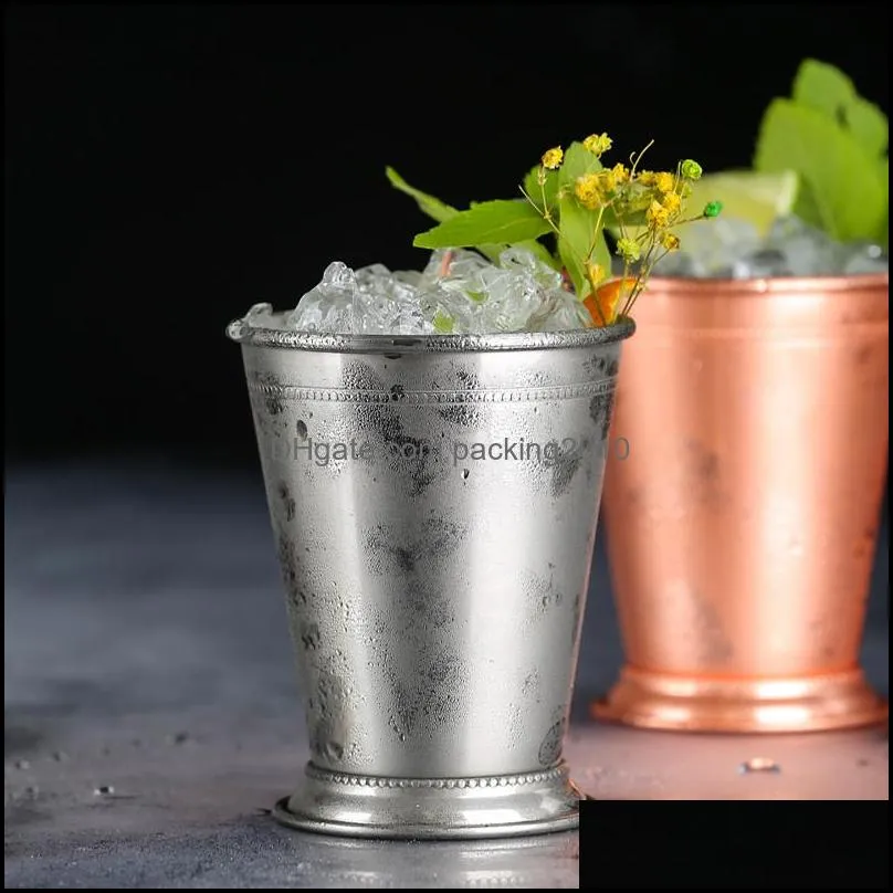 mint julep cup metal cocktail mug drum copper plated beer cup stainless steelcopper plated cocktail cup