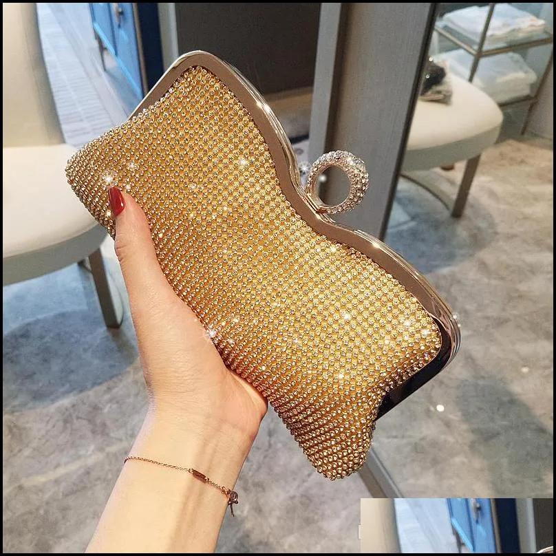 sparky women bridal handbags for prom party beads gold black evening clutches chain bag cheap in stock bridal party hand bags purses