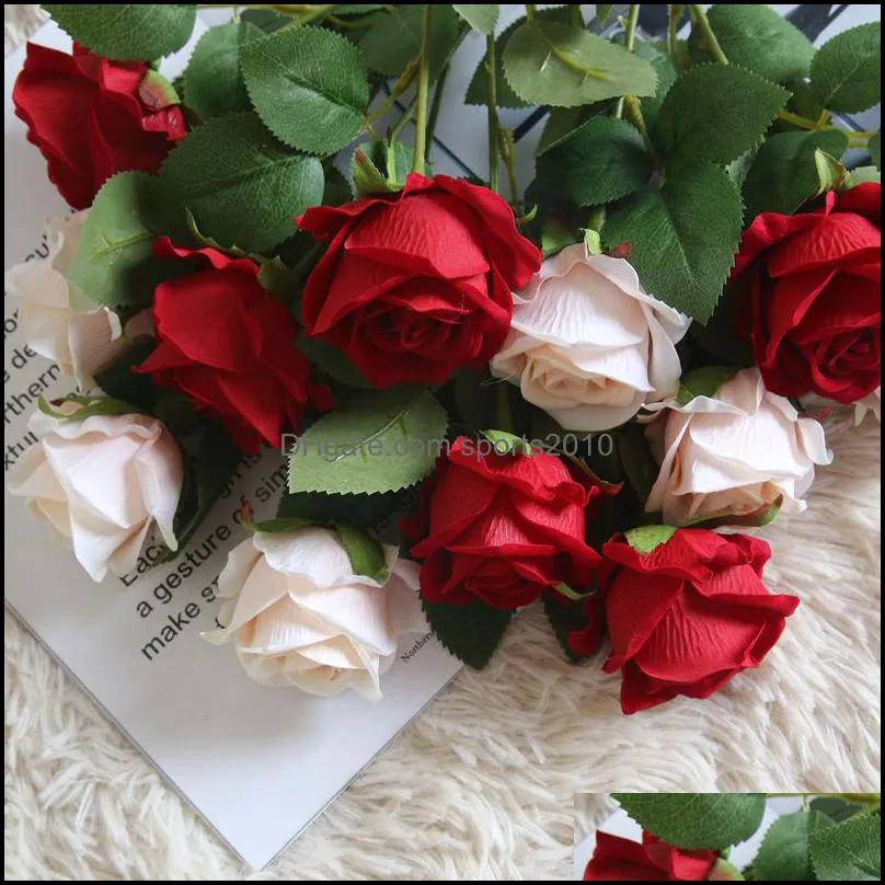 single stem silk flannel rose flowers 51cm high quality hand made roses wedding party home office decoration